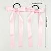 2pcs Elegant Ribbon Bowknot Decorative Hair Loops Trendy Elastic Hair Ties for Women And Girls Wear Hair Accessories
