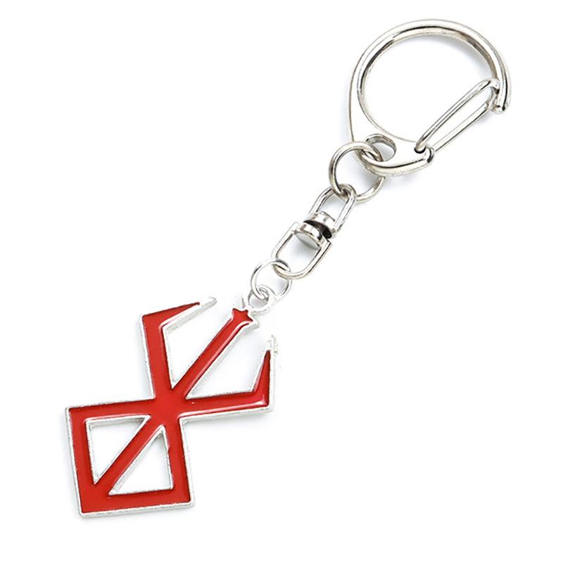 Anime Berserk Behelit Guts Alloy Keychains Red Cartoon Figures Logos Pendant Necklaces Jewelry Cosplay Accessories