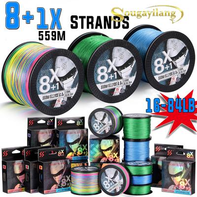 SOUGAYILANG Linha de pesca trançada PE para viagem ao ar livre 559M de alta qualidade 8+1 suportes linha de pesca trançada suave