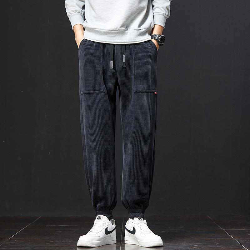 Men's Corduroy Joggers: Trendy, Loose-Fit, Plus-Size, for Spring, Autumn, and Winter