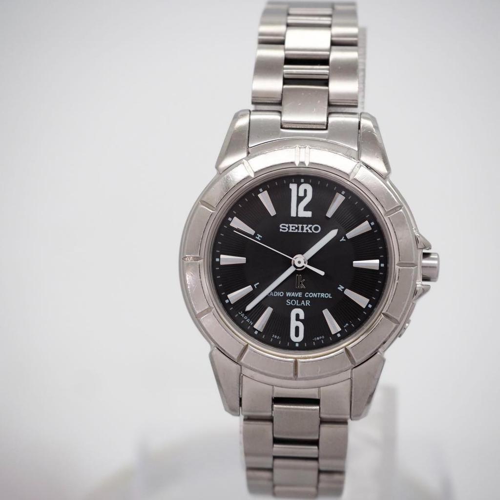 [USED] 216 SEIKO LK Lucia Watch, Radio-Controlled Solar, Black, Women's