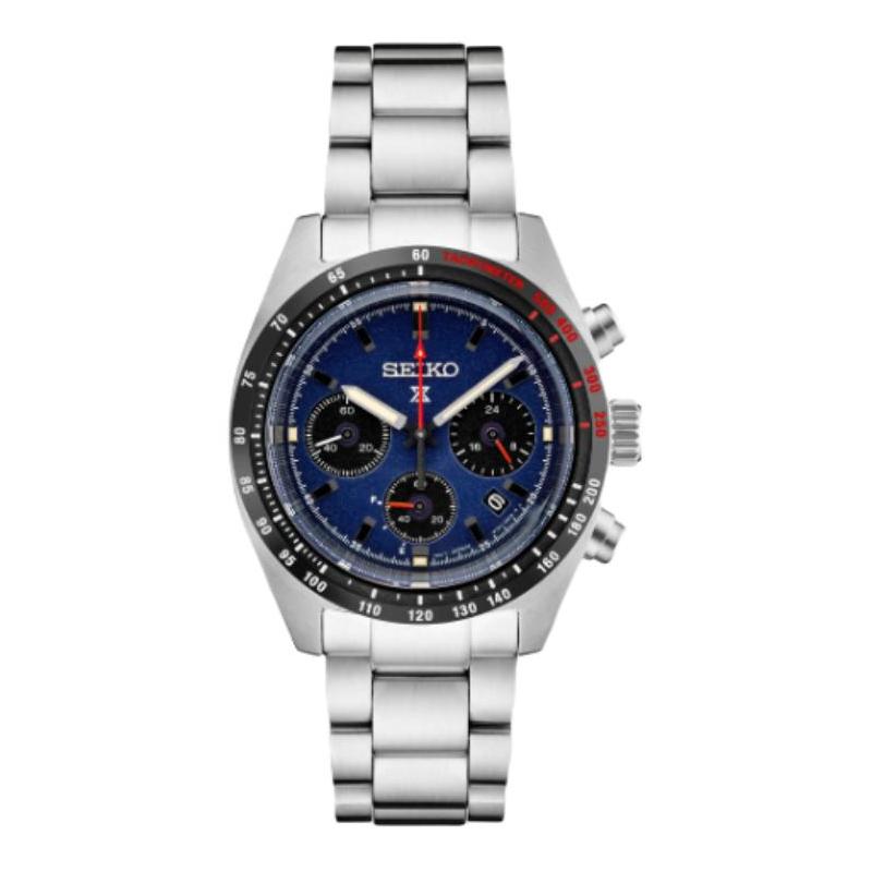 SEIKO 100 meters waterproof, solar Quartz, Steel Strap, , 39mm men s watch, blue dial SSC815 синий