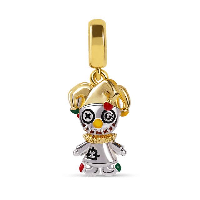 New 925 Silver Skull Joker Pendant Bead for Charms Bracelet Necklace All Saints Day Jewelry Accessories
