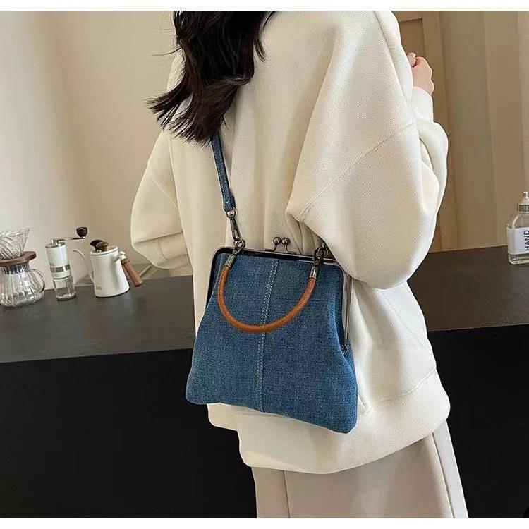 Autumn Women's Handmade Denim Splicing Handbag - Small Hand-Held/Messenger/Shoulder Bag KTY