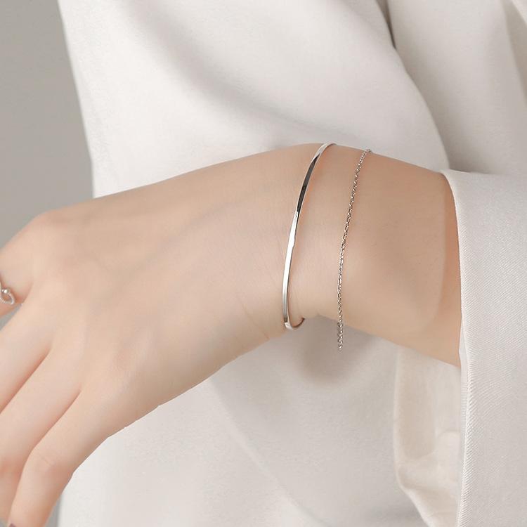 Mode Neue S925 Sterling Silber Gypsophila Doppel Kette Armband für Frauen Edlen Schmuck für Hochzeit Party Geburtstag Geschenk