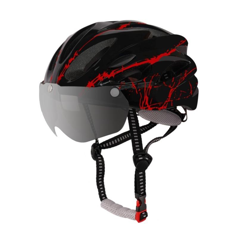 Cycling bicycle helmet with goggles, stylish and simple integrated forming bicycle cycling helmet