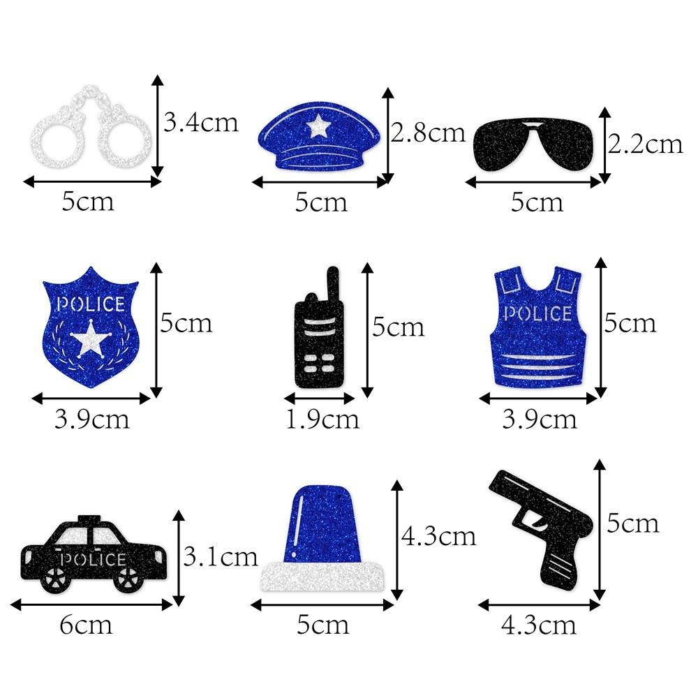 Police Children Themed Birthday Cake Paper Plugin Set Party Props Decoration
