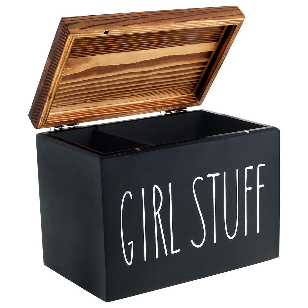 Tampon Holder Organizer Cotton Pads Tampon Storage Holder Practical Tampon and Pad Storage Container with Lid Large Capacity