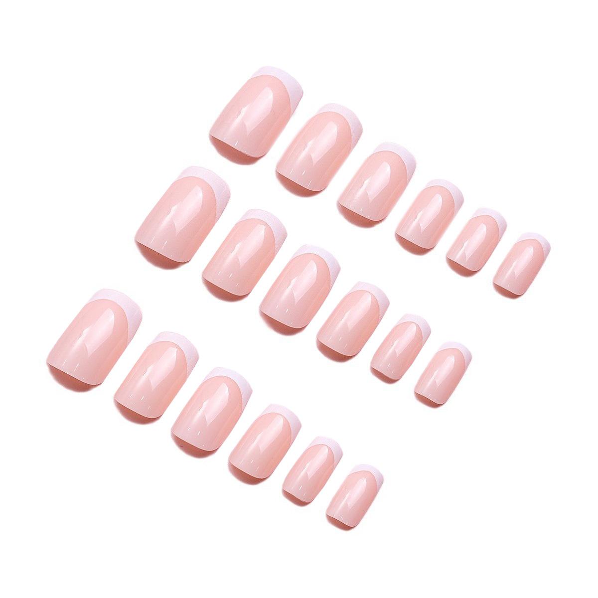 

: 240 шт. Ношение патчей для ногтей голые розовые французские белые границы простые и универсальные линии 240 pieces per box бездна