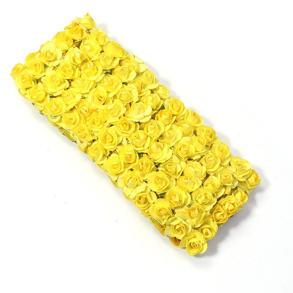 144PCS Mini Fake Flower Bouquet 2CM Paper Rose Bouquet Party Decorations