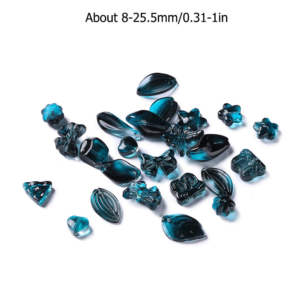 20g Zufällige Gemischte Glasblumen Schmetterlingsförmige Perlen Lose Abstandshalterperlen für DIY Halskette Armband Ohrring Schmuckherstellung Zubehör