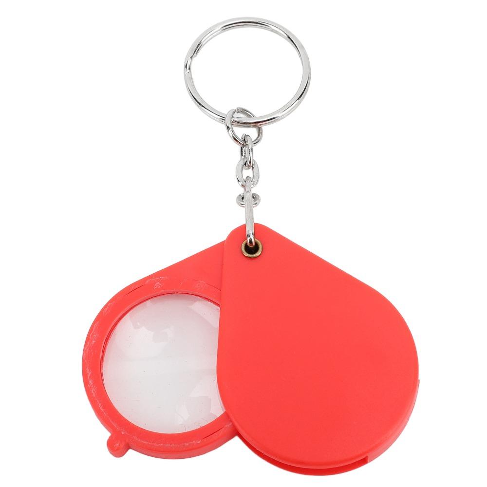 32mm Lens Diameter Magnifier Keychain With Key Ring Mini Magnifying Glass  Outdoor Reading