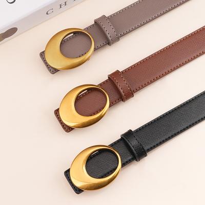 Genuine Leather Belt New Double-sided Fashion Women's Cowhide Belt Women's Versatile Letters Trendy Korean Version Belt Women