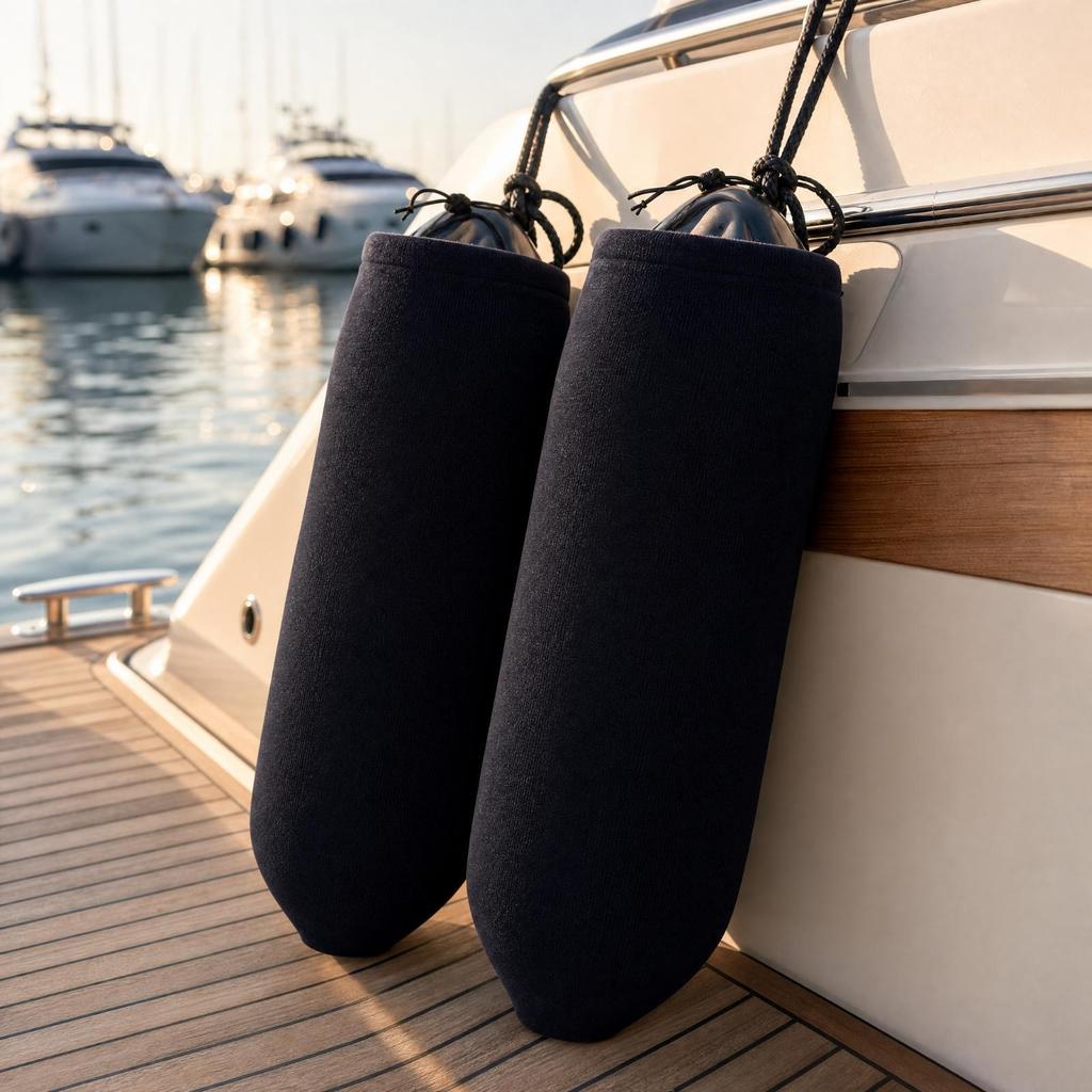Acrylic Dock Guard Cover with Drawstring Closure Protecting Marine