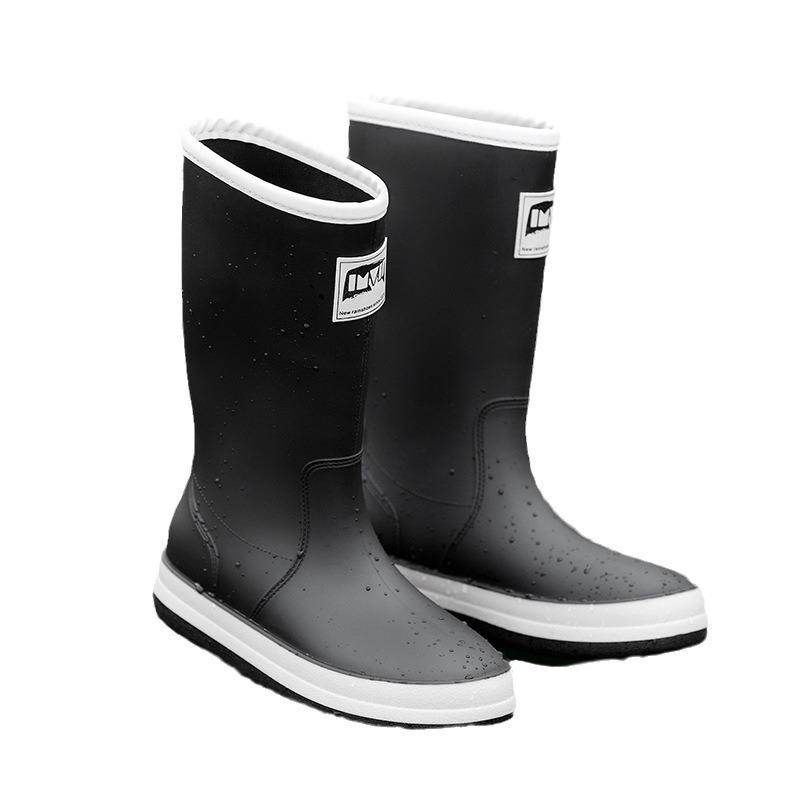 Fashion high tube couple rain shoes outdoor camping versatile waterproof shoes women's waterproof bundle thick-soled rain boots