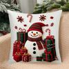 1/4 Pillowcase 2D Flat Print 18x18 Inches Fashionable Classic New Christmas Atmosphere