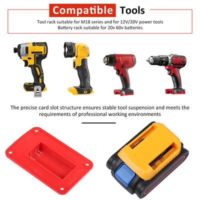 24/30pcs Machine Holder Battery Storage Rack For Makita/Bosch/Dewalt/Milwaukee Batteries Wall Mount Tool Bracket Fixing Devices