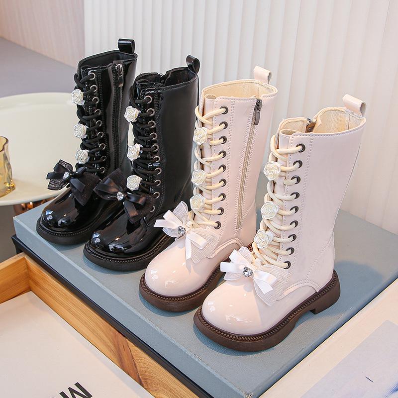 

Girls Long Tube Plus Velvet Breathable Boots Size 24, approx. 15cm