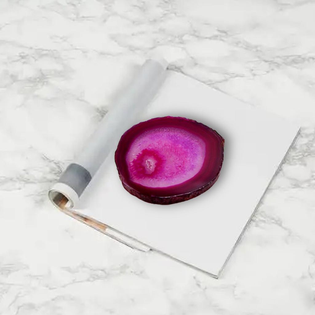 Drink Coaster Agate Round Heat Proof Stone Coaster for Kitchen Dining Table Drinkware