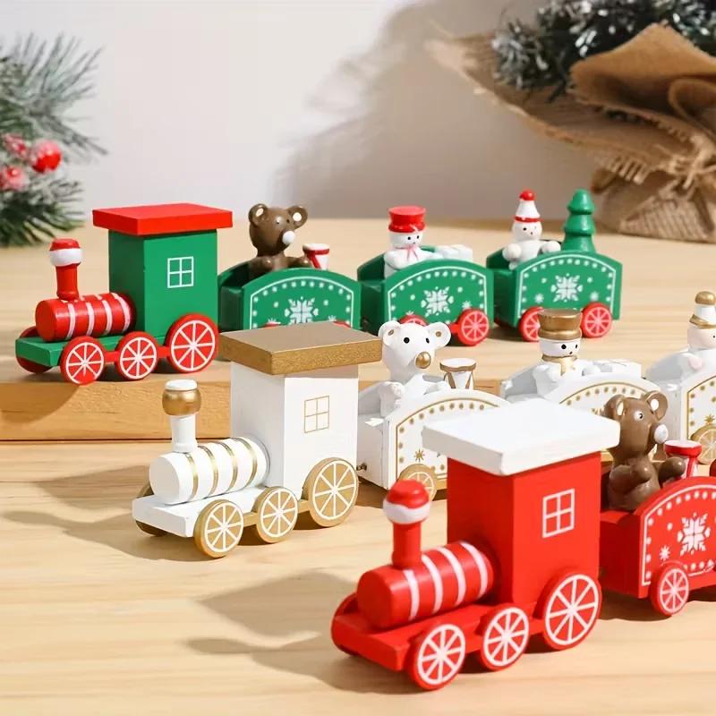Merry Christmas Plastic Train Decorations for Home 2026 Xmas Ornament Navidad Noel Gifts New Year 2026 Gifts Holiday Decor