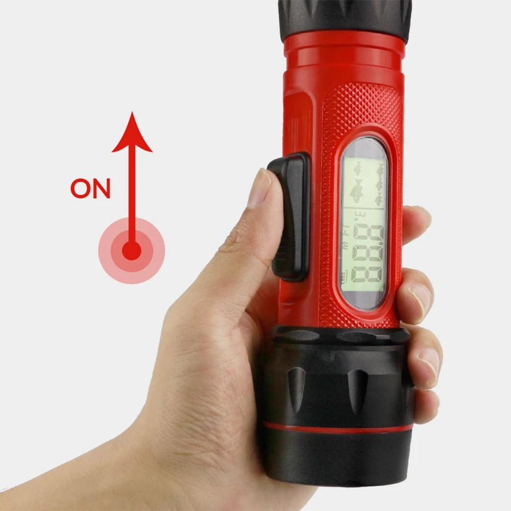Sonar Ice Fishing Fish Finder with LED Underwater Light Wireless Waterproof Handheld Fish Finder with 0.8-90m Detection Depth