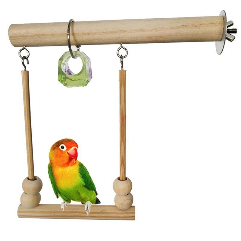 1/8PCS Set Combination Parrot Bird Toys Wood Articles Bite Pet Bird Toys For Parrot Training Bird Toy Swing Ball Bell Standing