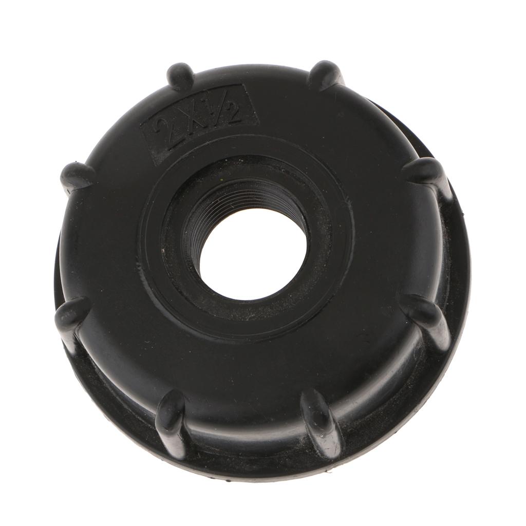 1000 Water Tote Tank Adapter Hose Cap 60mm Coarse Thread Outlet, 1/2inch+3/4inch=2PCS