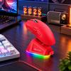 X11 Tri-Mode Wireless Mouse Red with RGB Magnetic Charging Dock, 22000DPI Lightweight