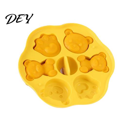 DIY Dessert Making Tools Silicone Bear Cake Mold, Steamer Safe Food Baking Pan for Kids, Nonstick Decorating Non Stick Reusable Heatproof Muffin