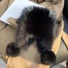 Real Fox Fur Ear Protection Hat Thickened Warm Fur Woven Hat Cute Hairball Knitted Hat Cartoon Velvet Millinery Hat