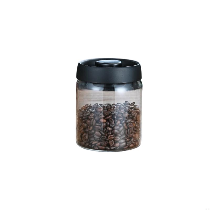 Portable Coffee Bean Container Leakproof Press Vacuum Seal Glass Jar For Travel Kitchen Storage HX6C