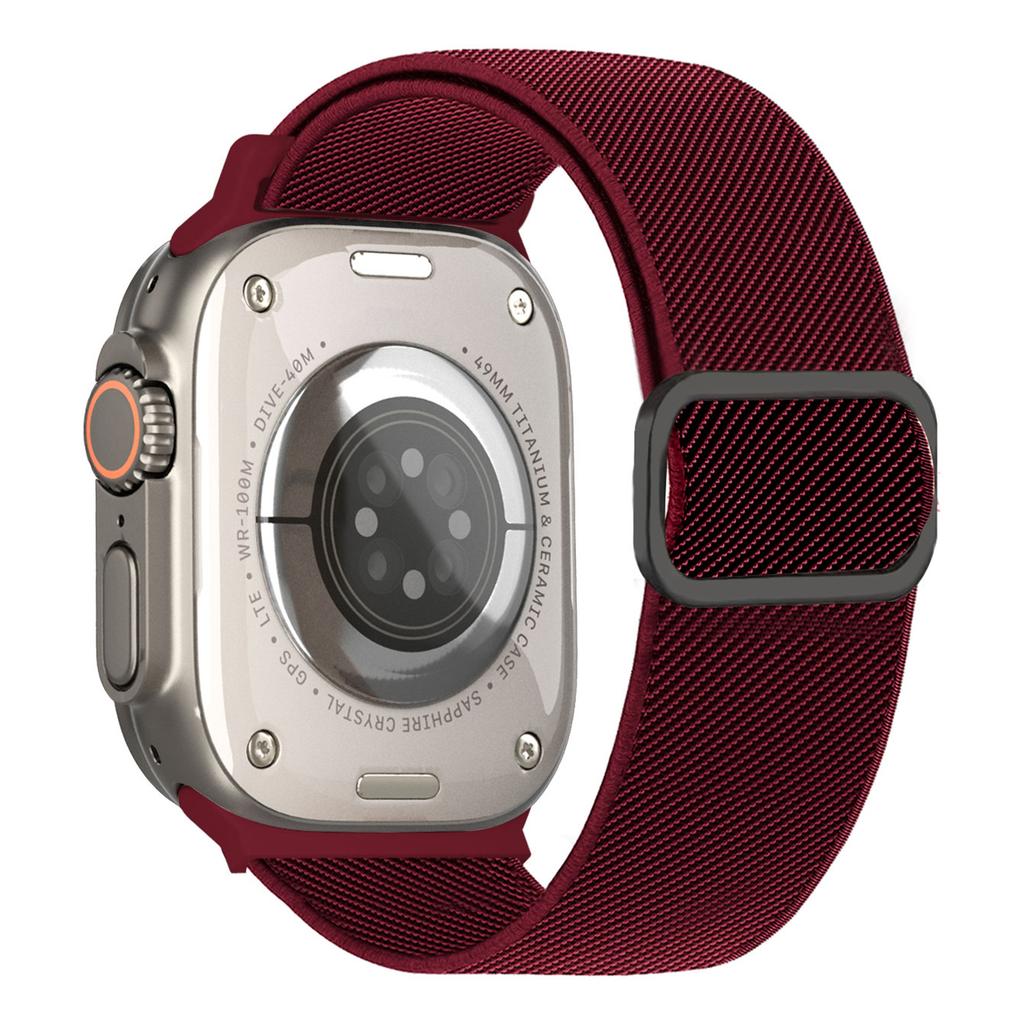 Textured Nylon Watch Band for Apple Watch Series 11 10 42mm / 9 8 7 41mm / SE3 SE2 SE 6 5 4 40mm / 3 2 1 38mm Adjustable Wrist Strap with Metal Buckle