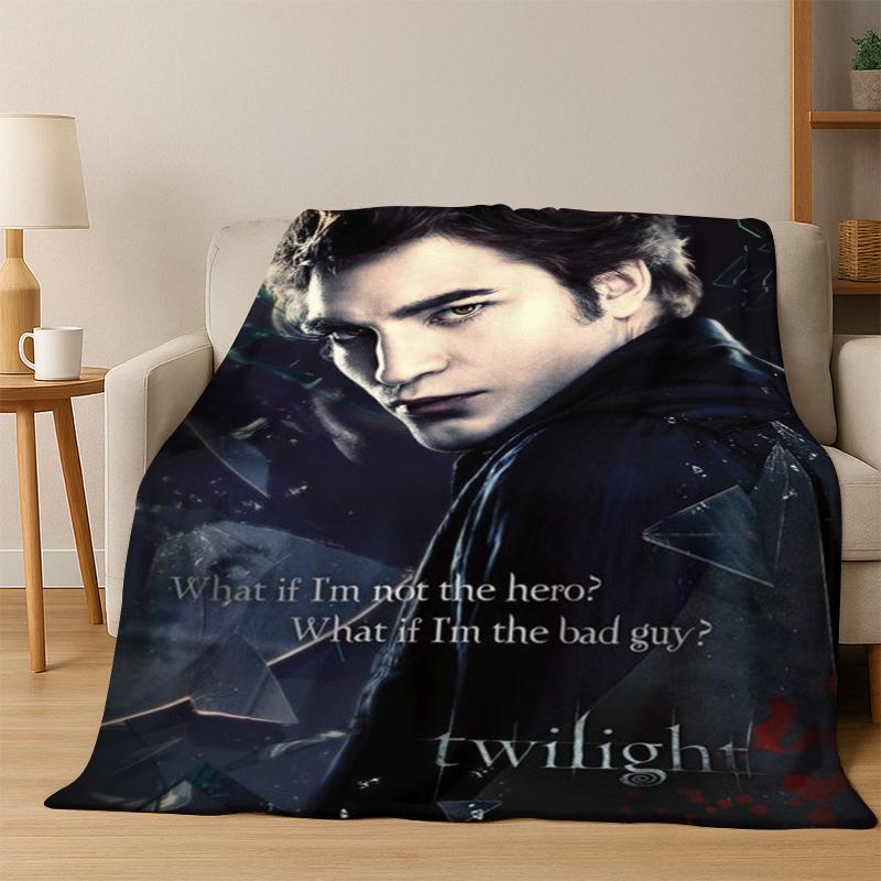Twilight Saga Edward Bella Flannel Blanket Soft Warm Blanket Throw Blanket for Bedroom Living Room Bed Travel Picnic Gift Kid