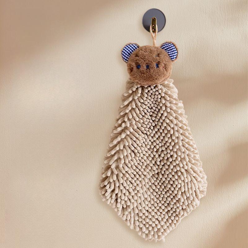 

Household Hanging Bear Hand Towel Kitchen Bathroom Thickened Hand Towel High Value High-end Hand Towel