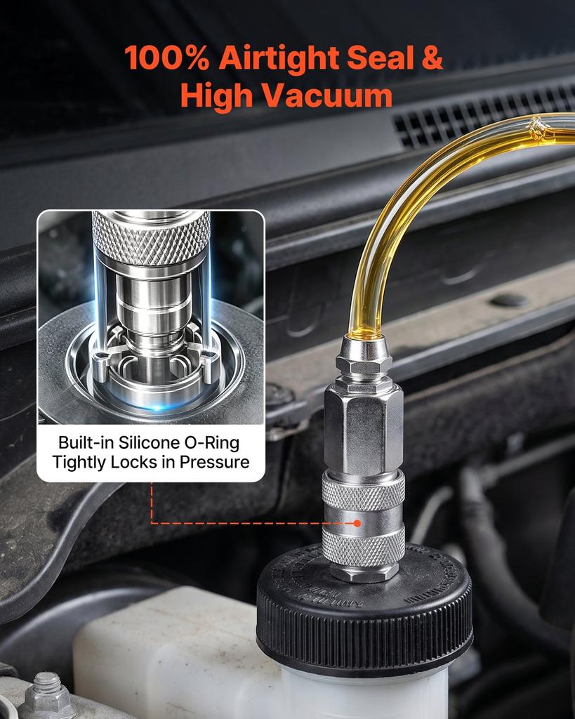 Brake Bleeder Kit, 3L Manual Brake Fluid Bleeding Kit with 1L Waste Bottle & 43.2 Mm Master Cylinder Adapter, One-Person Professional Brake Fluid