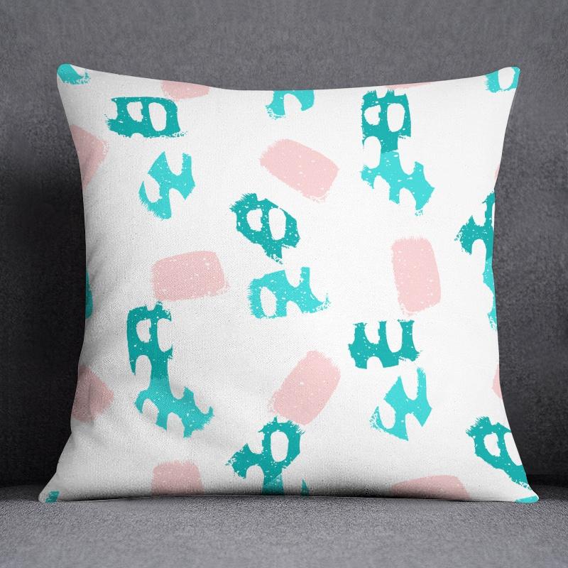 Abstract Summer Fresh Mint Blue Green Pattern Series Pillow  Bedroom Sofa Car Cushion Cover Case (45cm*45cm)
