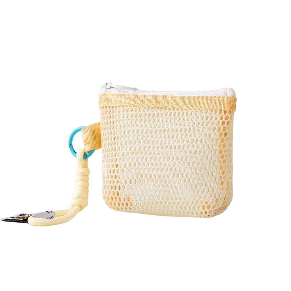

New Dopamine Color Mesh Storage Bag Toiletry Candy Color Coin Purse Handheld Zipper Closure Travel Storage Pouch Travel Storage жёлтый