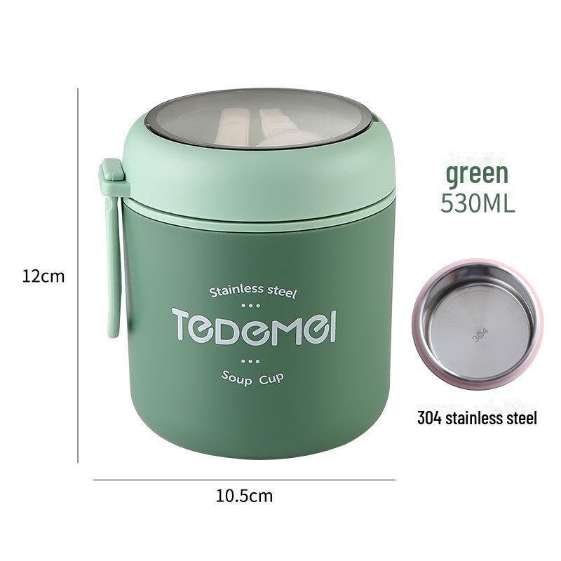 Creative Stainless Steel Insulated Soup and Cereal Cup - Portable Mini Meal Replacement Pot for Office Workers