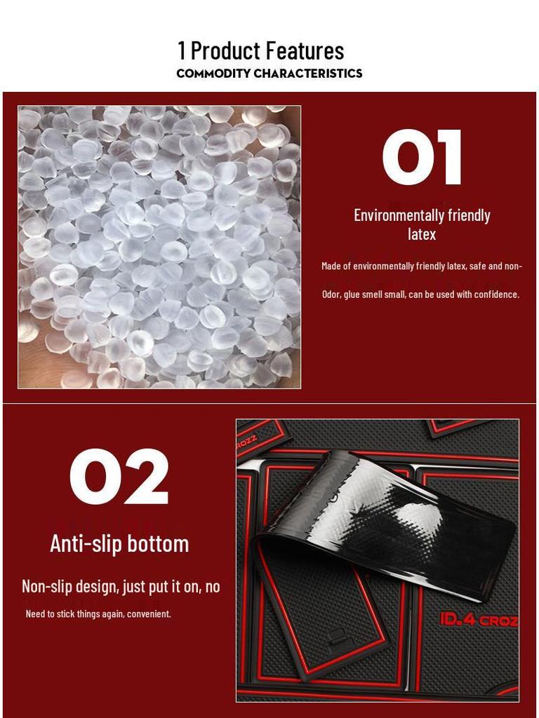 Volkswagen ID.4CROZZ Podkładka do schowka w drzwiach i uchwytu na kubek do przechowywania i dekoracji