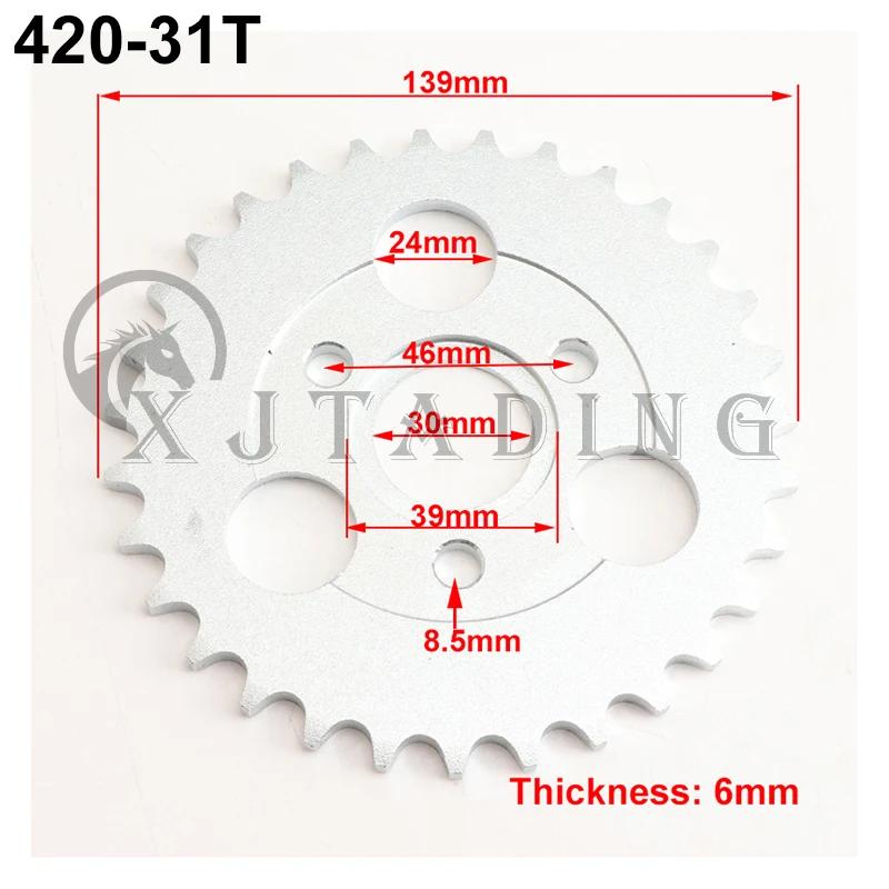 Motorcycle 24T/26T/28T/29T/31T/35T/37T Teeth 30mm Rear Gear Sprocket Fit For Honda Monkey Motorbike Pit Dirt Bike 420/428 Chain
