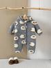 2025 New Winter Baby Cartoon Hooded Velvet Romper Jumpsuit
