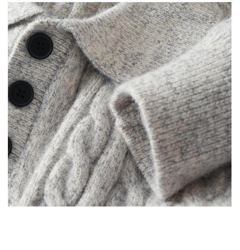 Mr. NR Men's Light Luxury Casual Polo Shirt - Solid Color, Fine Stripe, Brushed Knit Sweater