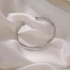 Elegant Open C Shape Metal Bracelets Bangles For Women Men Accessories Wave Simple Wrist Jewelry Exquisite Cuff Girl Bangle Gift