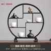 Modern Luxury Iron Display Shelf - Desktop Curio Cabinet Tea Ceremony Organizer, Chinese Style Decorative Shelf for Living Room