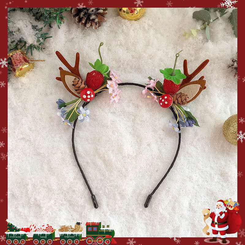 Barrette Serre-tête Bois de Faon Style Mori - Accessoire de Cheveux de Noël Mignon d'Inspiration Féerique pour Femmes