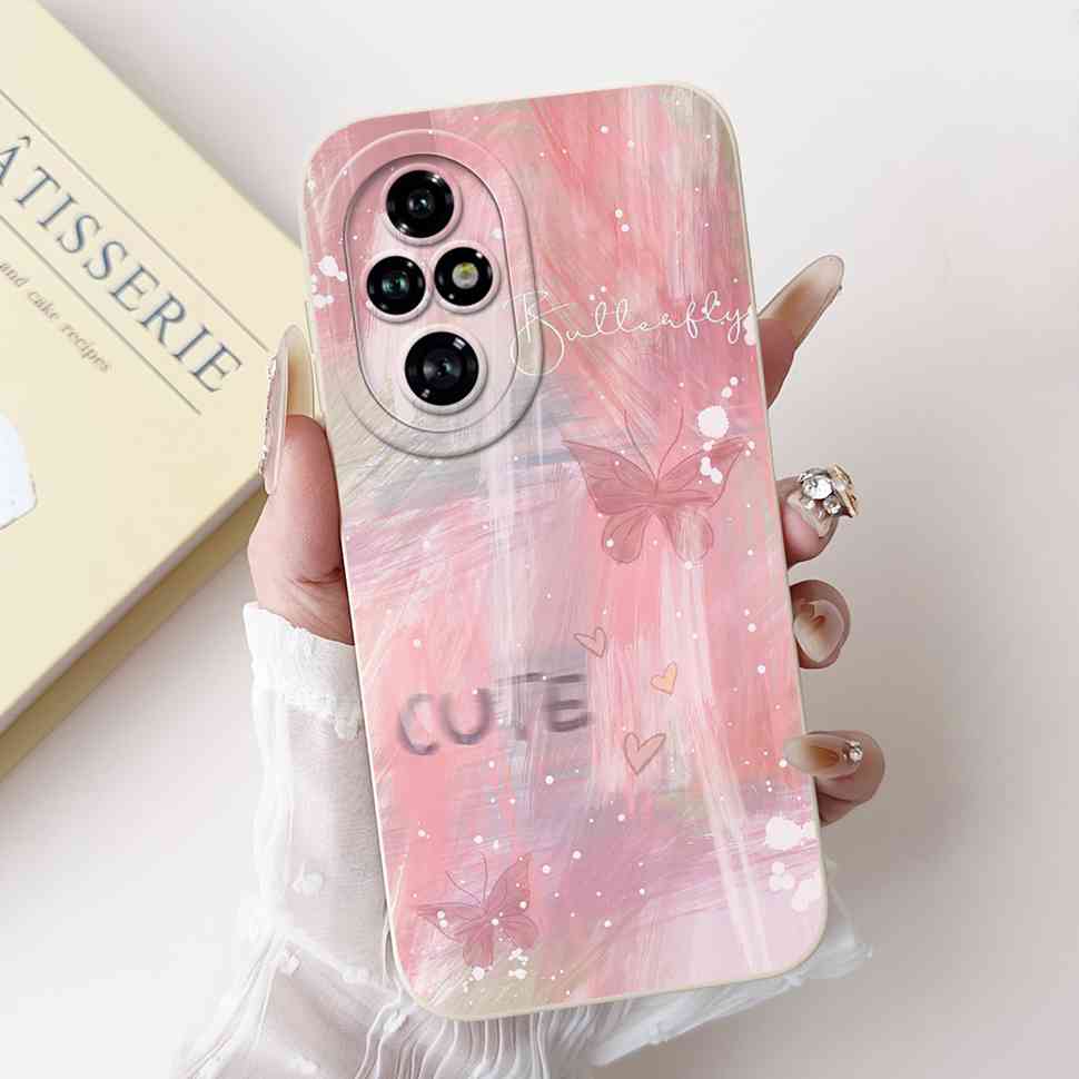 For Honor 200 Pro 5G Case ELP-AN00 Cute Butterfly Rabbit Soft Silicone Cover For Huawei Honor 200Pro ELP-NX9 Phone Shell Fundas