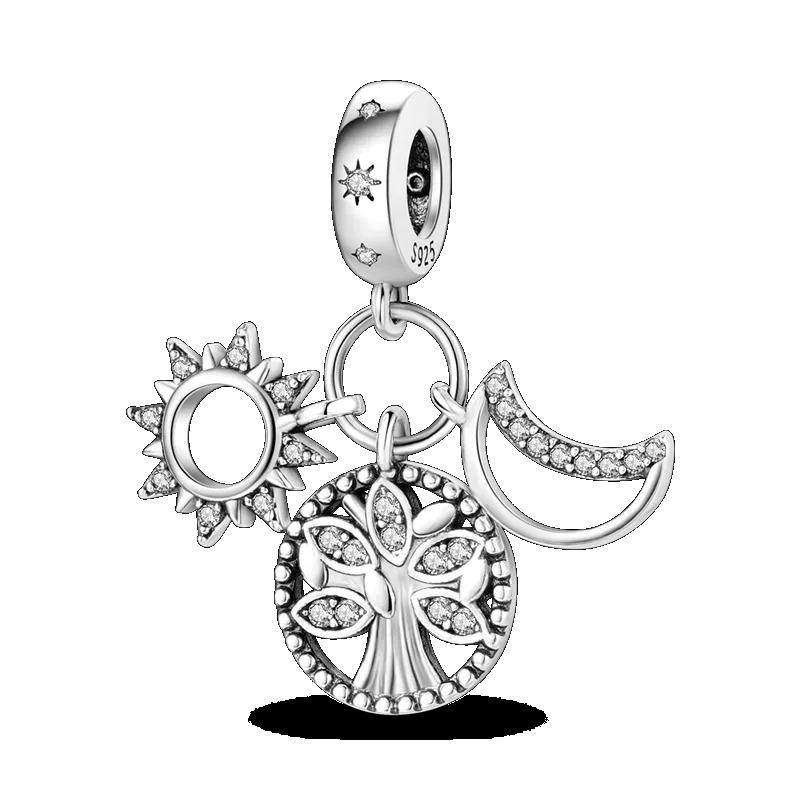 925 Silver Heart Mum Dangle Dream Catcher Charm DIY Jewelry For Women Original Bracelet Beads