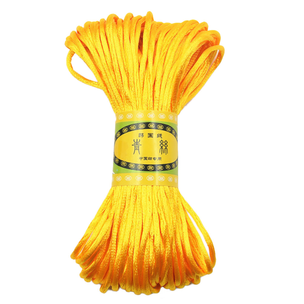 3mm 20M Chinese Knot Satin Nylon Braided Cord Macrame Beading Rattail Cords Multi-colored