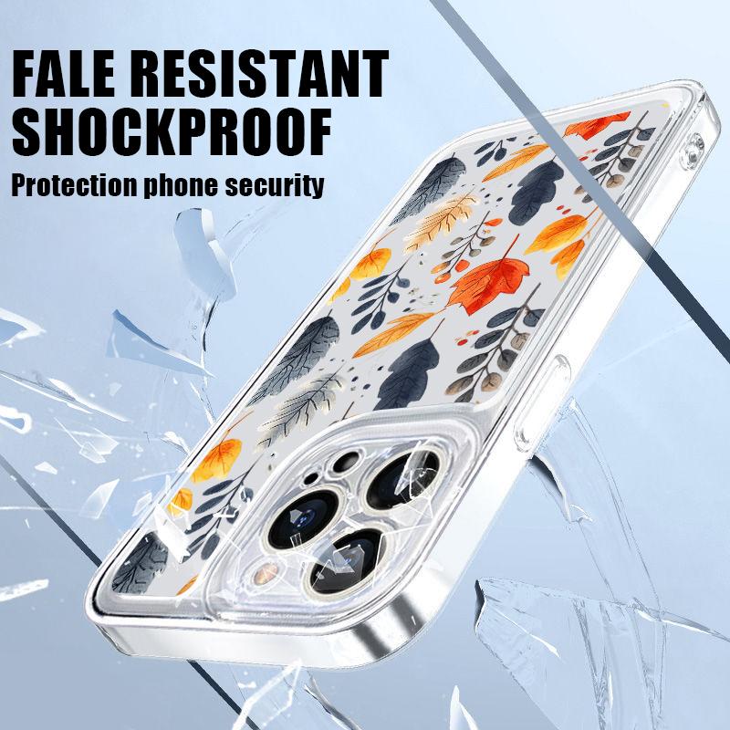 Kwiaty drukuj przezroczyste etui na iPhone 15 14 Pro Max 13 12 Pro 11 XS XR 8 7 odporny na wstrząsy miękki silikonowy slim ochronny pokrowiec na telefon