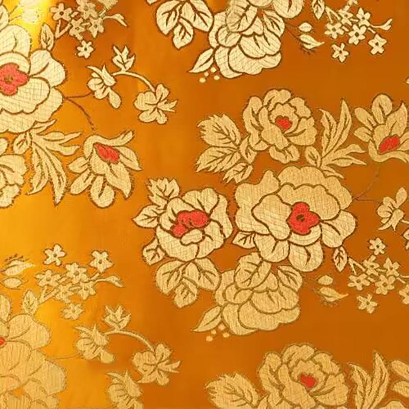 Jacquard Brocade Fabric By Meters for Cheongsam Dress Clothes Bag Pillowcase Diy Sewing Smooth Soft Flower Needlework Cloth Red